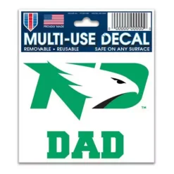 Wincraft North Dakota Fighting Hawks Dad 3X4 Multi Use Decal