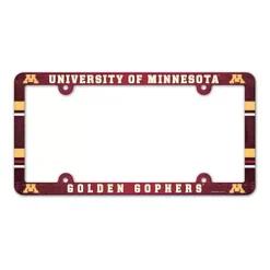Wincraft Minnesota Golden Gophers Plastic License Plate Frame