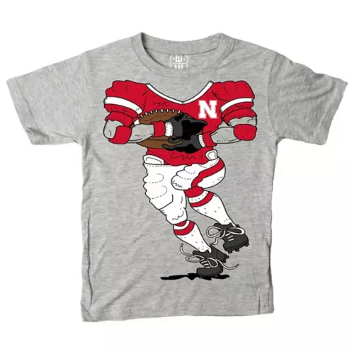 Wes And Willy Toddler Nebraska Cornhuskers Football Player T-Shirt 1 Wes And Willy Toddler Nebraska Cornhuskers Football Player T-Shirt