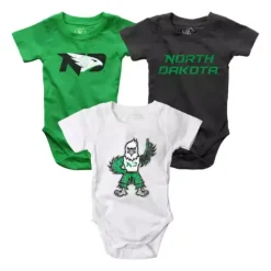 Wes And Willy Infant North Dakota Fighting Hawks Hopper Onesie 3pk
