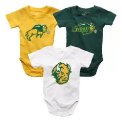 Wes And Willy Infant North Dakota State Bison Hopper 3 Pack Onesies