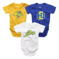 Wes And Willy Infant South Dakota State Jackrabbits Hopper Onesie 3pk