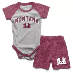 Wes And Willy Infant Montana Grizzlies Hiro Onesie/Short Set