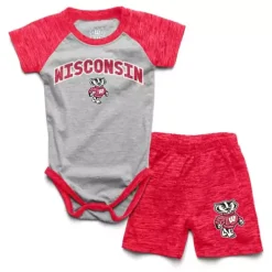 Wes And Willy Infant Wisconsin Badgers Hiro Onesie/Short Set