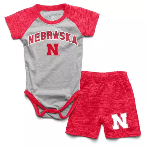 Wes And Willy Infant Nebraska Cornhuskers Hiro Onesie/Short Set 1 Wes And Willy Infant Nebraska Cornhuskers Hiro Onesie/Short Set