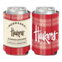 Wincraft Nebraska Cornhuskers Plaid Patch Can Cooler