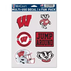 Wincraft Wisconsin Badgers Multifan 6pk Decals
