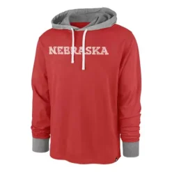 '47 BRAND 47 Brand Nebraska Cornhuskers Hooded Domino Long Sleeve Shirt
