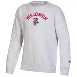 Champion Kids' Wisconsin Badgers Reverse Weave Crewneck Sweatshirt