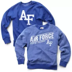 Wes And Willy Kids' Air Force Falcons Fuzz Crewneck