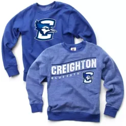 Wes And Willy Kids' Creighton Bluejays Fuzz Crewneck