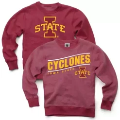 Wes And Willy Kids' Iowa State Cyclones Reverse Fuzz Crewneck