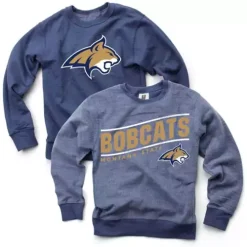 Wes And Willy Kids' Montana State Bobcats Fuzz Crewneck