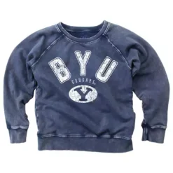 Wes And Willy Toddler Girls' BYU Cougars Washed Crewneck