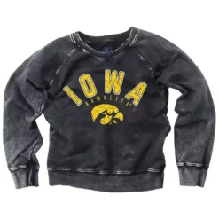 Wes And Willy Girls' Iowa Hawkeyes Washed Crewneck