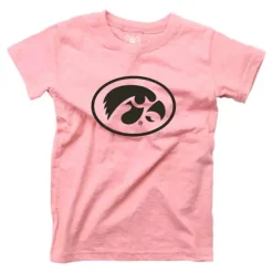 Wes And Willy Girls' Iowa Hawkeyes Basic Pink Logo T-Shirt