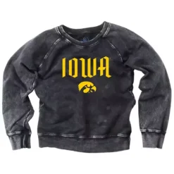 Wes And Willy Girls' Iowa Hawkeyes Fade Crewneck