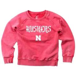 Wes And Willy Girls' Nebraska Cornhuskers Fade Crewneck