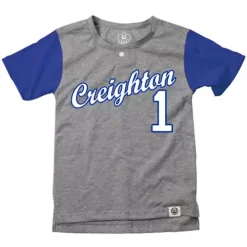 Wes And Willy Kids' Creighton Bluejays Henley Baseball T-Shirt