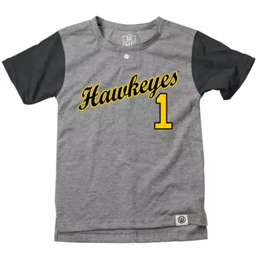 Wes And Willy Toddler Iowa Hawkeyes Henley Baseball T-Shirt 1 Wes And Willy Toddler Iowa Hawkeyes Henley Baseball T-Shirt