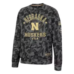 Colosseum Nebraska Cornhuskers Operation Hat Trick GI Joe Crew Neck Sweatshirt