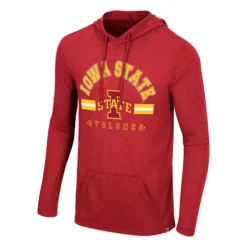Colosseum Iowa State Cyclones Hooded Ticking Long Sleeve Shirt