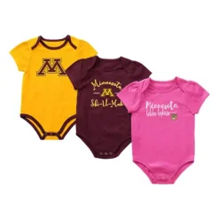 Colosseum Minnesota Golden Gophers 3pk. Formula Onsie Set