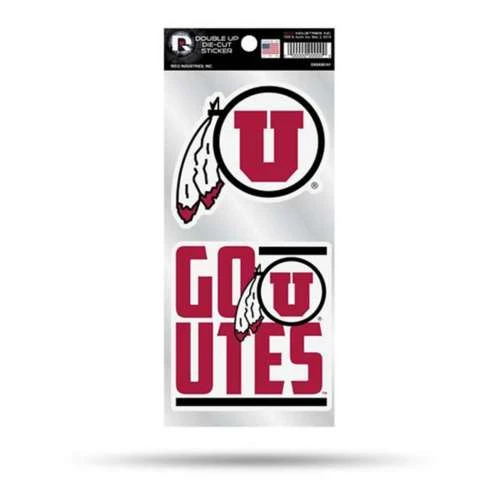 Rico Industries Rico Utah Utes Double Up Decals 1 Rico Industries Rico Utah Utes Double Up Decals