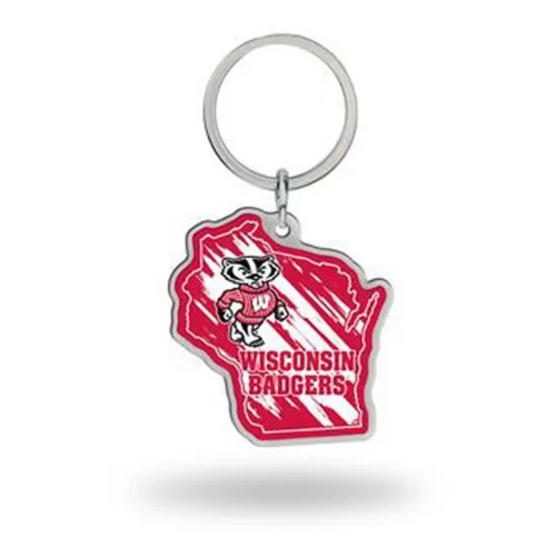 Rico Industries Rico Wisconsin Badgers Home State Key Chain 1 Rico Industries Rico Wisconsin Badgers Home State Key Chain