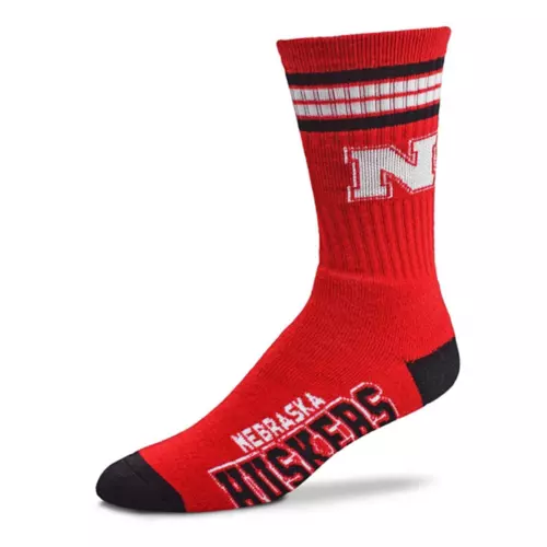For Bare Feet Nebraska Cornhuskers 4 Stripe Deuce Crew Socks 1 For Bare Feet Nebraska Cornhuskers 4 Stripe Deuce Crew Socks