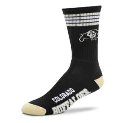 For Bare Feet Colorado Buffaloes 4 Stripe Deuce Crew Socks