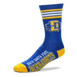 For Bare Feet South Dakota State Jackrabbits 4 Stripe Deuce Socks Crew Socks