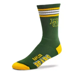 For Bare Feet Baylor Bears 4 Stripe Deuce Crew Socks