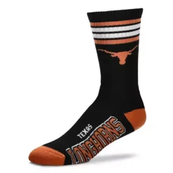 For Bare Feet Texas Longhorns 4 Stripe Crew Socks