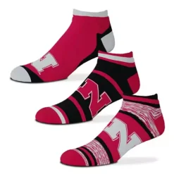 For Bare Feet Nebraska Cornhuskers 3pk Flash Socks